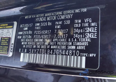 2018 Hyundai Santa Fe Sport 2.4L из США, поврежденный, VIN 5XYZTDLB4JG544810